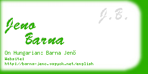 jeno barna business card