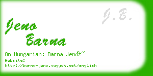jeno barna business card